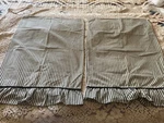 Pair Waverly Black White Stripe Garden Room French Country Ruffled Pillowcase. Fixed Price $19.95.