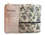 New Old Stock 2001 Waverly Garden Room Wellington King Sheet Set Cream Flowers. Fixed Price $149.00.