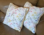 Burlap/linen Look Throw Covers/ Pillowcases Natural Wildflowers 20". Fixed Price $14.99.