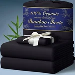 Queen Organic Bamboo Bed Sheets Ultra Soft Cooling 17IN Deep Pocket 4PC Set. Fixed Price $163.99.