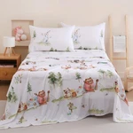 Yibeizi Camper Themed Sheet Set Full Size, Kids Woodland Animals Print Bedshe.... Fixed Price $33.11.