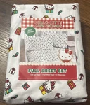 Hello Santa Kitty Christmas Gift Box Mistletoe Print Full Size Sheet Set. Fixed Price $36.00.