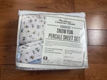 The Vermont Country Store Peanuts Snow Fun Percale King Sheet Set New. Fixed Price $110.00.