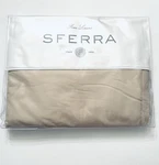 Sferra Full Queen Beige Flat Sheet Fiona Long Stape Cotton Sateen Hem Stitch New. Fixed Price $150.00.