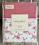 Laura Ashley Full Size Sheet Set Red Trailing Bows Christmas 100% Cotton Percale. Fixed Price $68.00.