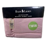 New Ralph Lauren Pink White Gingham Twin Flat Sheet Cotton Usa Made Sealed. Fixed Price $44.25.