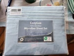 Cozylux Sheets Full Size Set 81" 96" Light Blue Wrinkle Resistant Bed. Fixed Price $17.00.