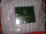 Ralph Lauren Watermill Stripe Purple Twin Bedskirt. Fixed Price $49.99.