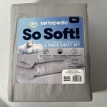 Serta Sheet Set Full Soft 6 Pc Deep Pocket Boxer Hem Cool Comfort Gray!. Fixed Price $39.99.