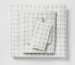 Twin / Xl Microfiber 3 Piece Sheet Set Off White Blue Plaid Room Essentials. Fixed Price $16.99.