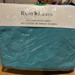 Vintage Ralph Lauren King Size Flat Sheet 100% Cotton 200TC -classic Emerald Nos. Fixed Price $89.00.