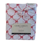 4PC Laura Ashley Queen Sheet Set Cottage Bow Ribbon Red & White, New. Fixed Price $79.99.