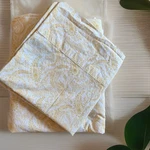 Vtg Ralph Lauren Queen Flat Sheet & 2 Pillowcases Gold Yellow Paisley Cotton Lrl. Fixed Price $44.99.