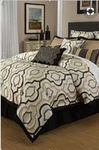 4 Pc Veratex "rialto" Comforter Set Gold Black Taupe King 110" 96" **new**. Fixed Price $150.00.