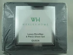 Queen 6PC Luxury Microfiber Sheet Set Gray Wexley Home Fitted Flat 4 Pillowcases. Fixed Price $16.00.