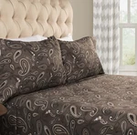 Superior Paisley Solid Flannel Cotton Sheet Set, Fuzzy Warm Twin, Charcoal. Fixed Price $58.99.