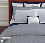 Ralph Lauren Organic Shirting Stripe White & Navy King Flat Sheet $270 Nip. Fixed Price $165.75.