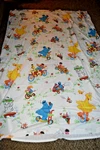 Vtg Twin Flat Sheet Jim Henson Sesame Street Wheel 1980'S Big Bird Ernie Euc. Fixed Price $23.66.