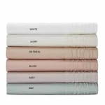 Kelly Wearstler Shoreline King White Flat Sheet Cotton Sateen New $120. Fixed Price $55.99.