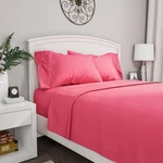 Microfiber 3 Bed Linens-fitted Flat Pillowcase Twin Xl, Pink. Fixed Price $18.99.