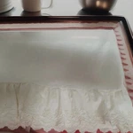 Vintage Ralph Lauren Bromley Eyelet Ruffled Queen Flat Sheet Cotton Nib. Fixed Price $140.00.