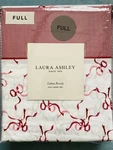 New Laura Ashley Full Sheet Set Red Trailing Bows Christmas 100% Cotton Percale. Fixed Price $69.99.