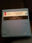 Mainstays Microfiber 4 Pc Sheet Set Full Light Blue. Fixed Price $12.57.