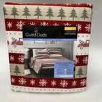 Nos Cuddl Duds Cotton Flannel Sheet 4PC Set Truck Fairisle Full Christmas Trees. Fixed Price $31.99.