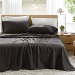 3 Pcs Black Twin 100% Cotton Bed Sheet Set Ultra Soft Fits 14 Inch Mattress. Fixed Price $47.36.