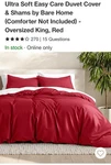 Bare Home Premium Microfiber Duvet Cover Set Oversized King. Fixed Price $57.99.