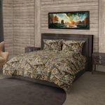 Realtree Queen Bed In Bag Set, 1 Comforter, Fitted Sheet, Flat 2 Pi. Fixed Price $151.99.