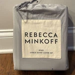 New Rebecca Minkoff Gray 100% Cotton Percale King Sheet Set MSRP$179. Fixed Price $55.00.