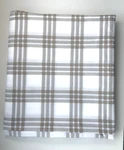 Eddie Bauer Home Brown Tan Taupe & White Plaid Full Flat Sheet - Nwot. Fixed Price $24.99.