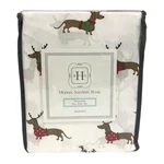 Modern Southern Home King Sheet Set Dachshund Reindeer Holiday Christmas Dogs. Fixed Price $49.49.