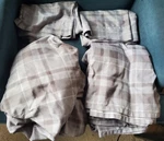 Cuddl Duds Heavy Weight Queen Cotton Flannel 4PC Sheet Set Gray White Plaid. Fixed Price $31.00.