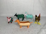 Ankyo Set Of 5 Target Bullseye Animals Wearing Party Hats Sweaters Costumes. Fixed Price $24.99.