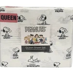 Peanuts Snoopy Emotions 4-PIECE Queen Bed Sheet Set White Berkshire ** New. Fixed Price $55.00.