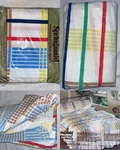 Vtg 70 80S New Springmaid Wondercale Striped Fitted + Flat Twin Sheets Set. Fixed Price $75.00.