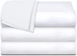 Twin Flat Sheets 3 Pack, White Cotton Bed 66X104 Inches, 200 Thread. Fixed Price $53.99.
