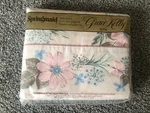 Grace Kelly Springmaid King Flat Sheet White With Flowers Iron Percalenos Usa. Fixed Price $39.60.