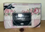 Laura Ashley Country Roses Twin Flat Sheet Pink Stripe Floral Cottage Core Nos. Fixed Price $34.99.