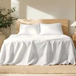 Bare Home Luxury 100% Linen Sheet Set - Deep Pockets Easy Fit. Fixed Price $292.99.