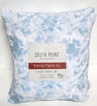 Twin Sz South Point Home Fashions Microfiber 4PC Sheet Set Tie Dye Blue. Fixed Price $11.99.