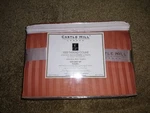 Castle Hill London 1000 Thread Count Sateen Stripe Sheet Set - Coral King. Fixed Price $30.99.