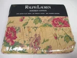 Ralph Lauren Doeskin Garden Floral Yellow Ruffled Flat Sheet - Queen. Fixed Price $249.99.