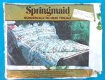 Vtg Springmaid Challis Rose Floral Flat Twin Sheet Poly Cotton Green Blue Peach. Fixed Price $14.97.