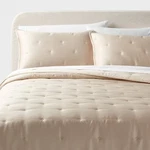 3PC King Luxe Lyocell Comforter And Sham Set Khaki - Threshold. Fixed Price $40.79.
