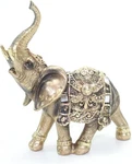 Usamjtable Feng Shui 4.5"(H) Brass Color Elegant Elephant Trunk Statue Gold. Fixed Price $26.99.