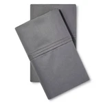 400 Thread Count Solid Performance Pillowcase Set - King Dark Gray Threshold. Fixed Price $23.20.