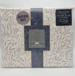 William Morris & Queen Size Leaf Plaster White Leaves Sheet Set 4PC Cotton. Fixed Price $94.95.